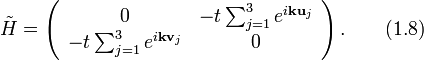 
\left(
 \begin{array}{cc}
  H^{+} & 0 \\
  0 & H^{-} \\
 \end{array}
\right)=\hbar v_F, \qquad
